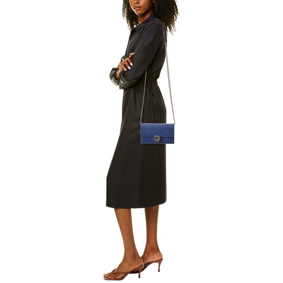 Gucci Interlocking G Leather Wallet On Chain - Picture 4 of 4